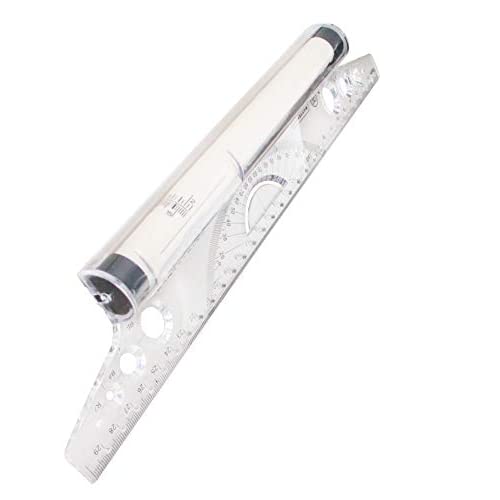 اتول مارت مسطرة متوازية دوارة من يوتول مارت، 12 بوصة، أداة قياس ورسم متعددة الأغراض لرسم الخطوط المتوازية والدوائر والزوايا، قطعة واحدة - Image 2